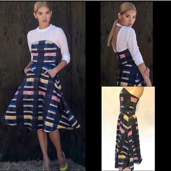 BECKLEY BY MELISSA Dresses & Skirts - BECKLEY BY MELISSA STRAPLESS RETRO DRESS 2